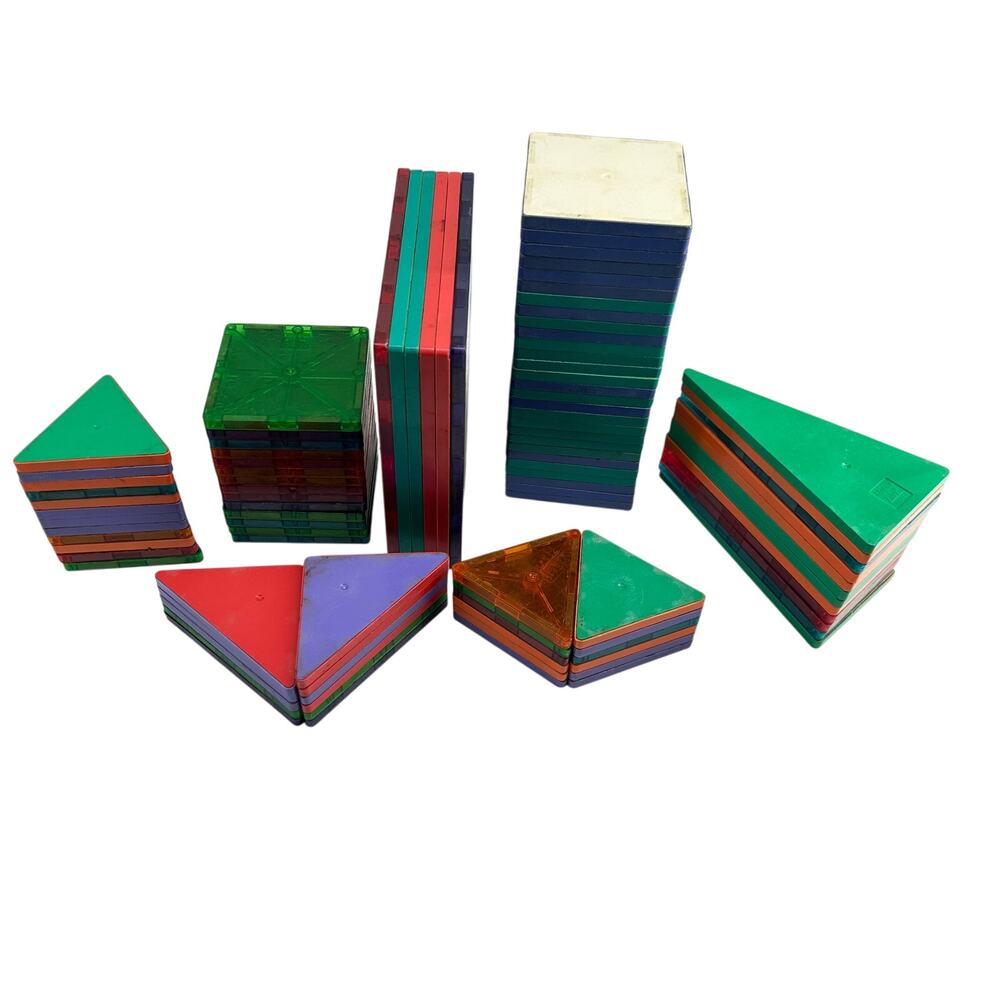 95 Pc Magna-Tiles Valtech Co Magnetic Building Tiles STEM Toy Lot kidcore